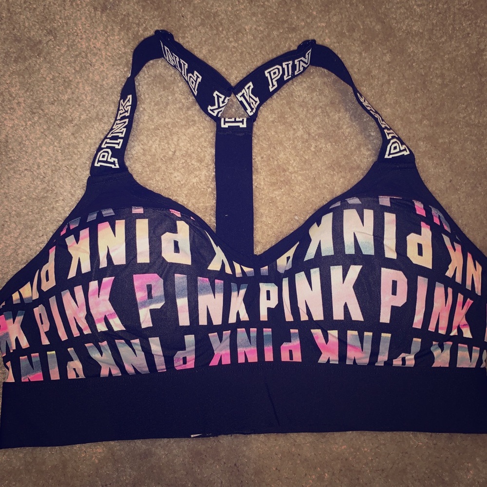 Pink sports bra